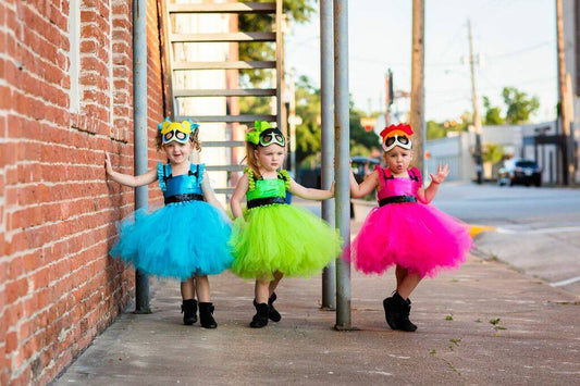 Powerpuff girl costume- powerpuff girl tutu costume- powerpuff costume dress- Powerpuff girl dress-powerpuff girl tutu-Blossom costume-buttercup costume-bubbles costume