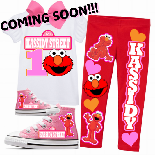 Elmo Legging outfit-Elmo legging Set-Elmo Birthday outfit