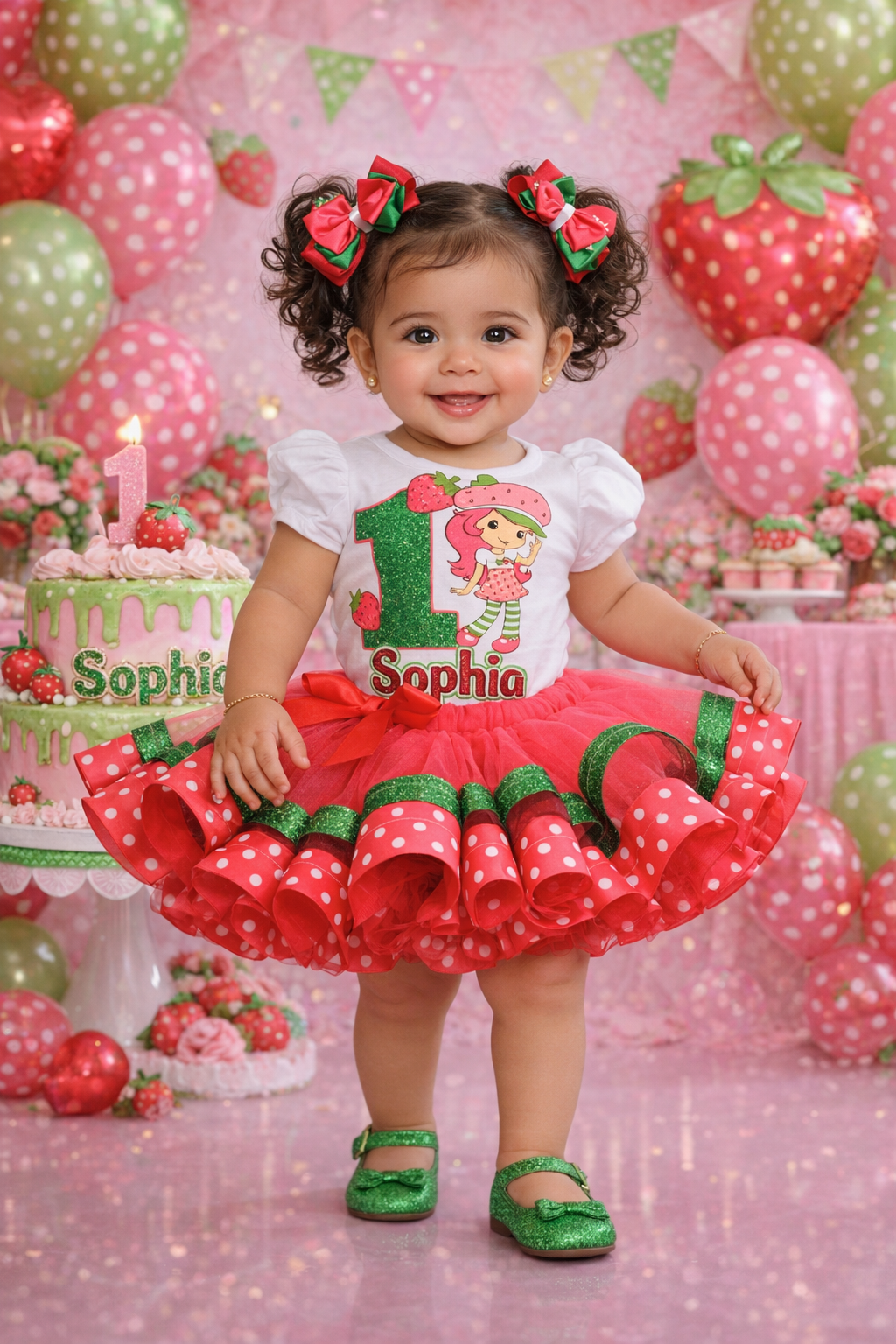 strawberry shortcake dress Girls Tulle - Pink Strawberry Shortcake Couture dress Our Couture Dress design is quite an upgrade from our Whimsical romper version Strawberry Shortcake Patchwork Ruffle Dress