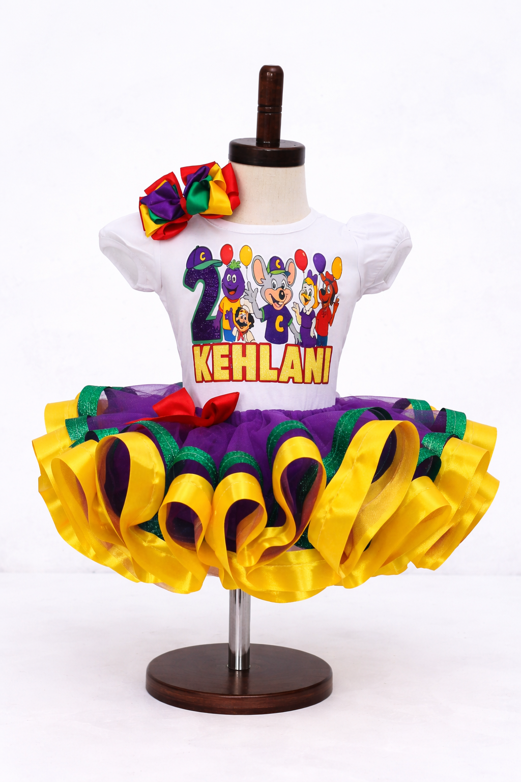 Chuck e cheese tutu set-Chuck e cheese outfit-Chuck e cheese birthday-Chuck e cheese dress-Chuck e cheese costume