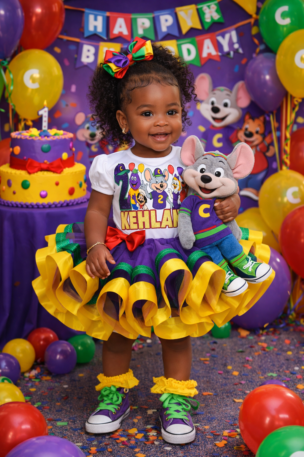 strapless open back dress Chuck e cheese tutu set-Chuck e cheese outfit-Chuck e cheese birthday- –  Pink Toes & Hair Bows