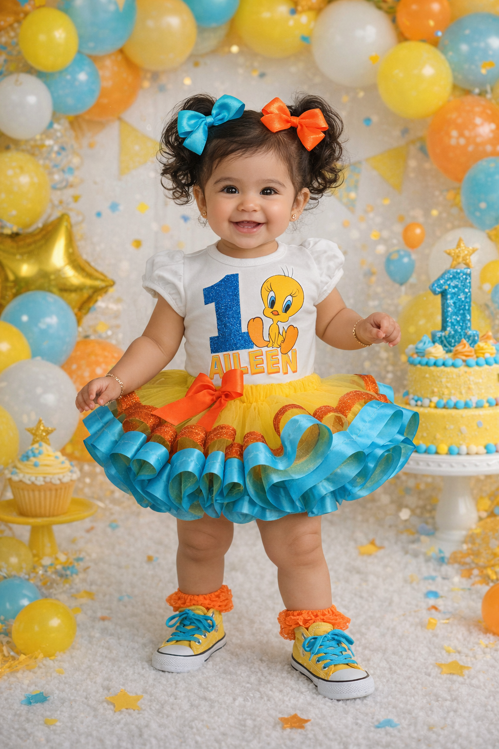 Tweety Bird tutu set-Tweety Bird outfit-Tweety Bird dress-Baby looney tunes outfit