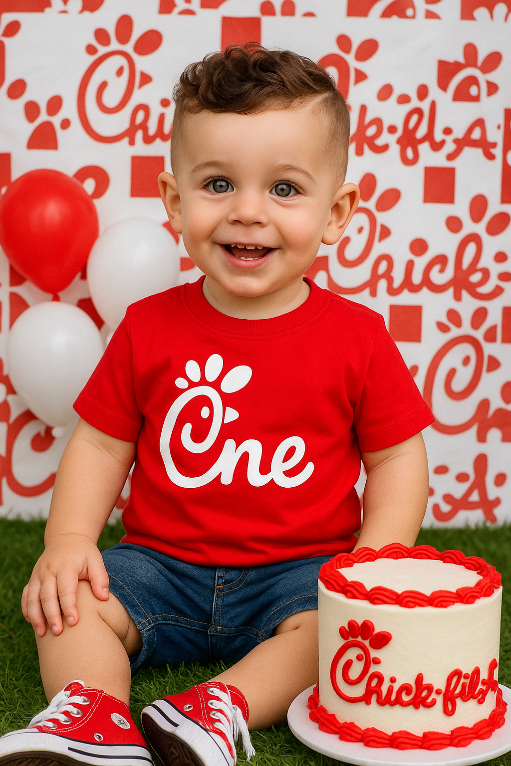 Chick-Fil-A inspired shirt-1st birthday shirt-chick-fil-a 1st birthday shirt
