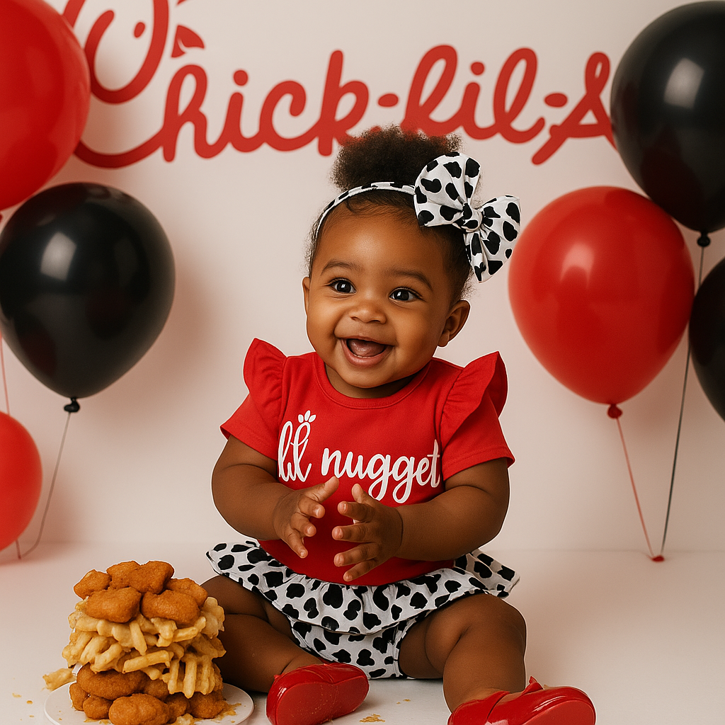 Chick-Fil-A inspired shirt-1st birthday shirt-chick-fil-a 1st birthday shirt-lil nugget shirt