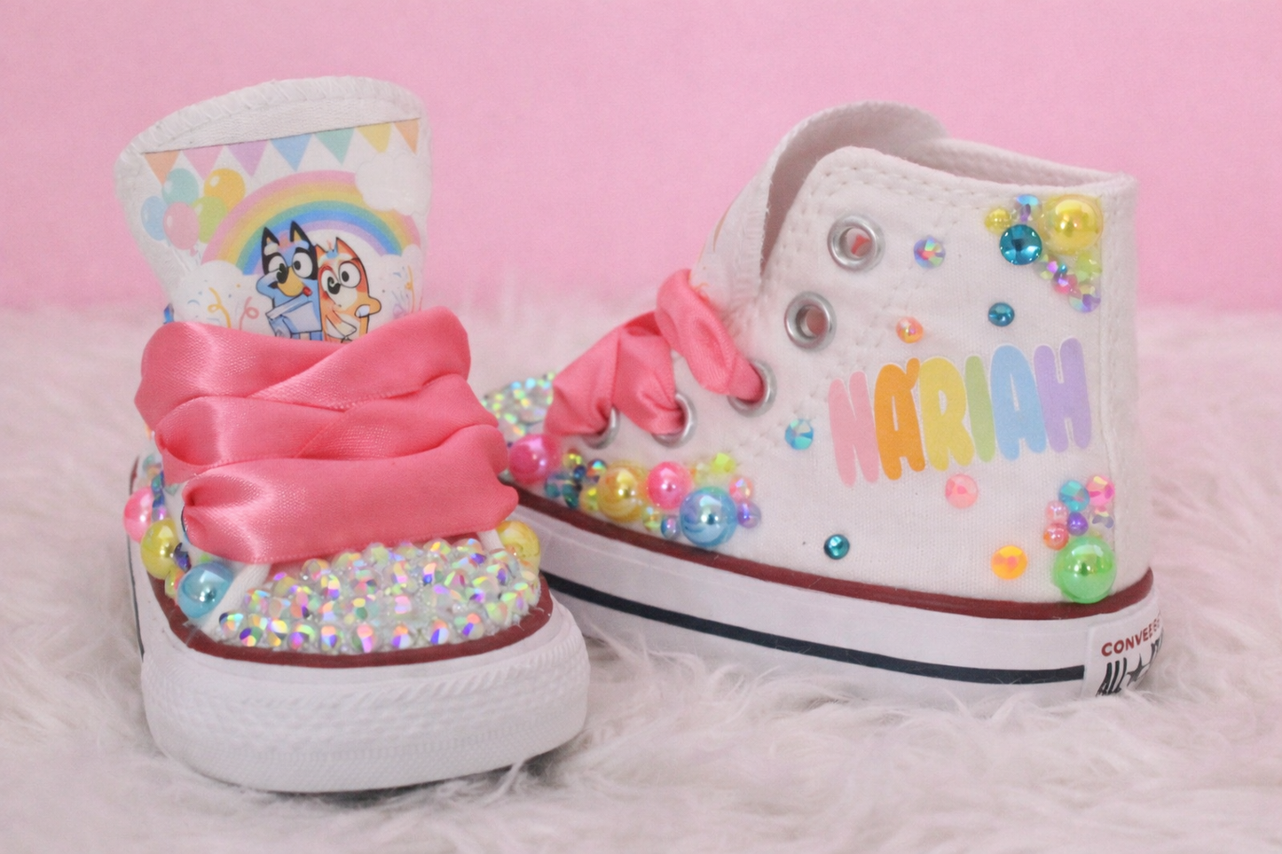 Bluey shoes- Bluey bling Converse-Girls Bluey Shoes- Bluey Converse