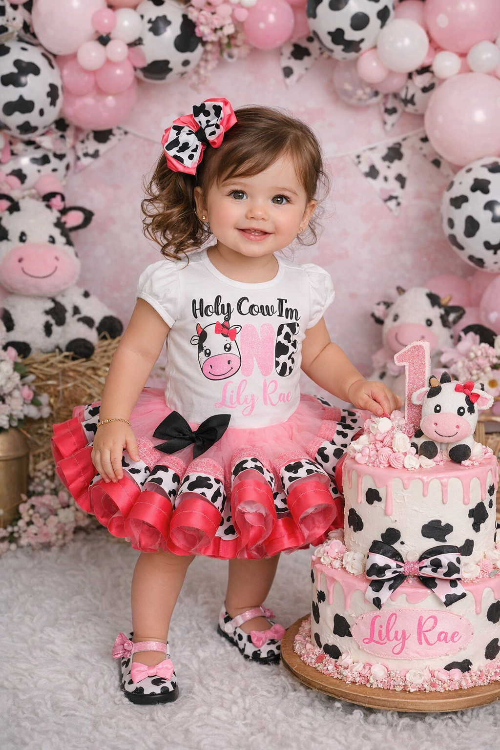 Cow tutu set-Cow outfit-Cow birthday outfit- cow birthday-Holy cow I'm –  Pink Toes & Hair Bows