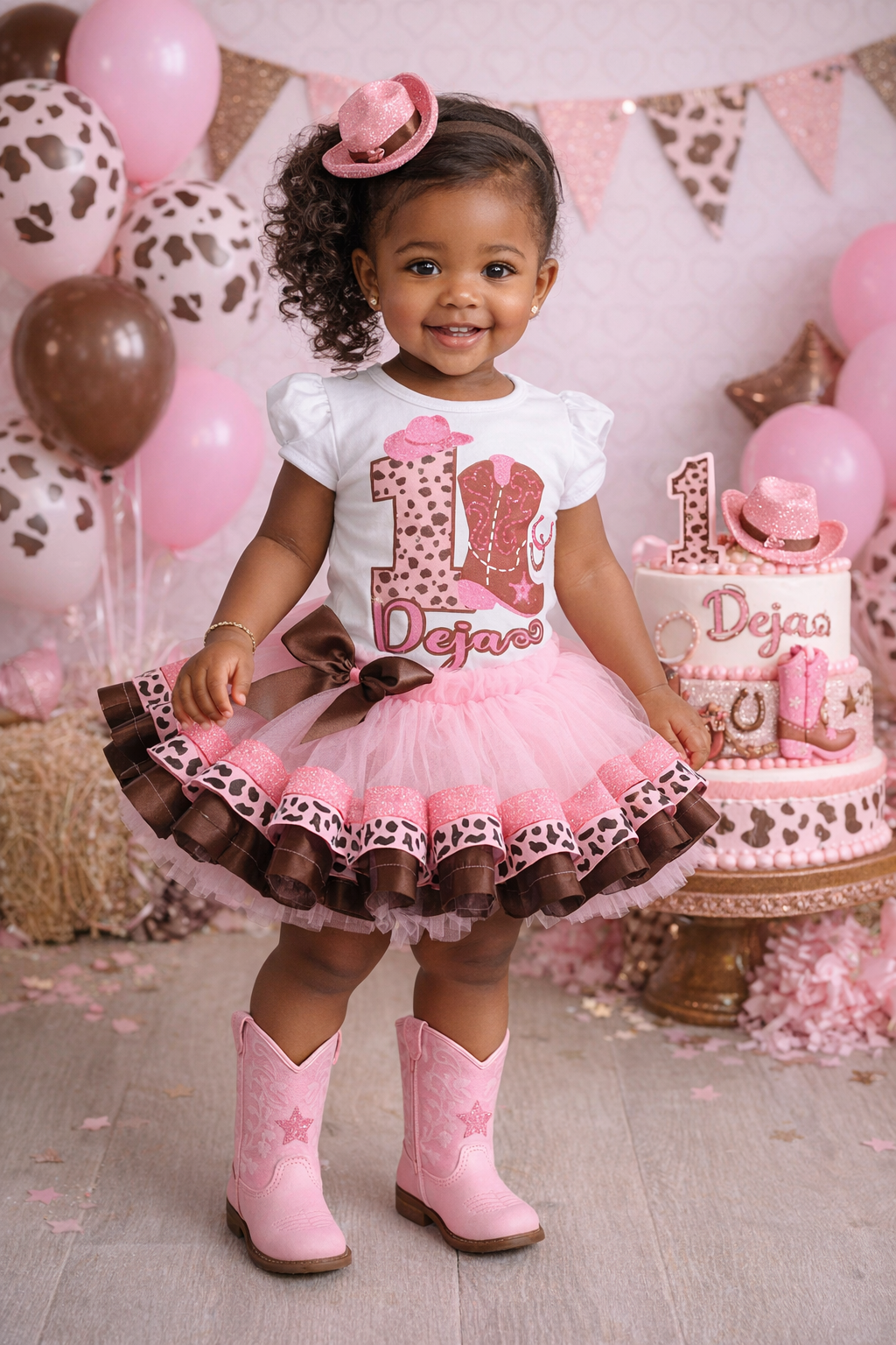 Cowgirl tutu set-Cowgirl outfit-Cowgirl birthday outfit- cowgirl birth –  Pink Toes & Hair Bows