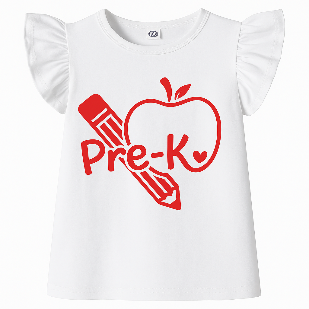 Pre-K Apple tutu set-Back to school tutu set- Back to school outfit- back to school dress- school outfit-kindergarten outfit