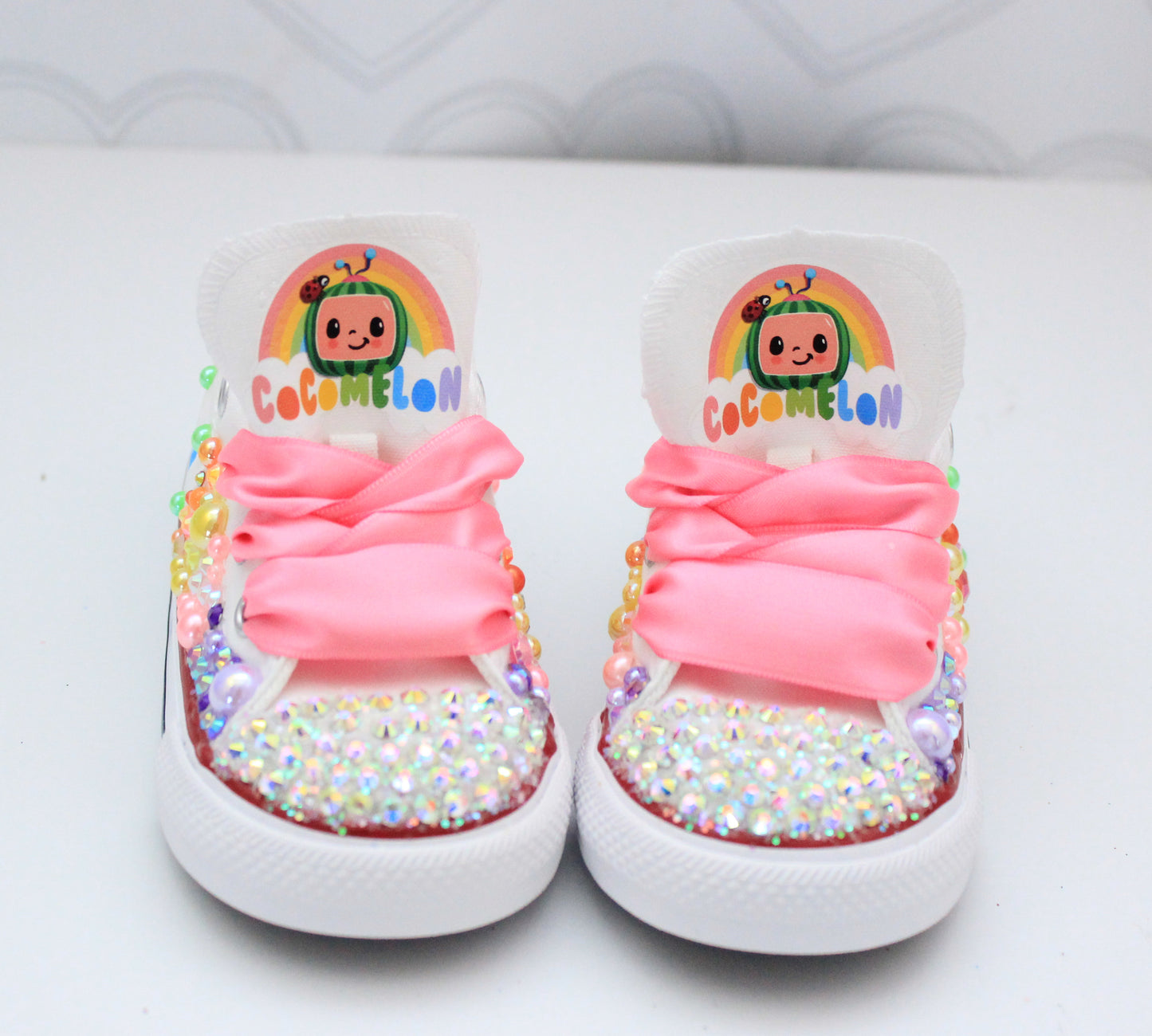 Cocomelon shoes- Cocomelon bling Converse-Girls Cocomelon Shoes-Cocomelon Converse