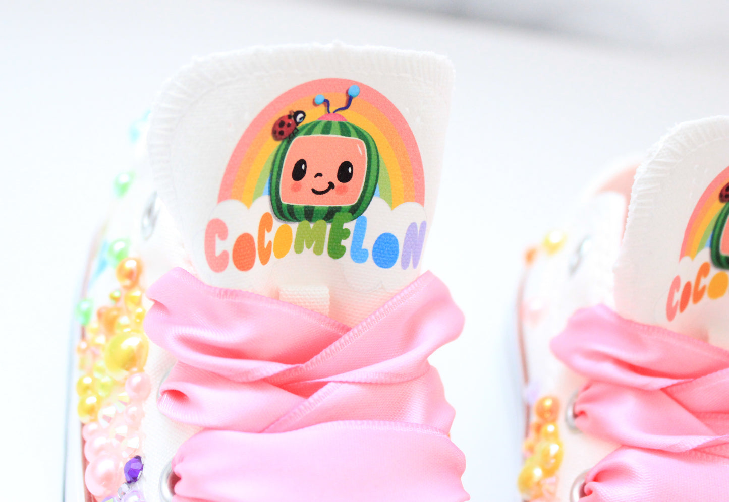 Cocomelon shoes- Cocomelon bling Converse-Girls Cocomelon Shoes-Cocomelon Converse