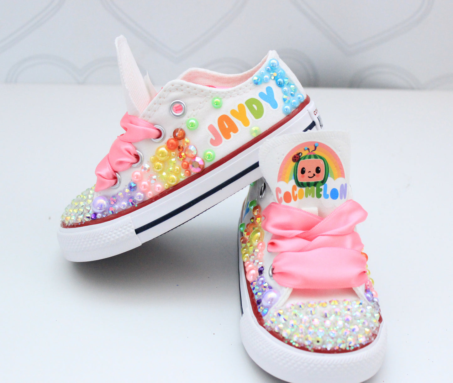 Cocomelon shoes- Cocomelon bling Converse-Girls Cocomelon Shoes-Cocomelon Converse