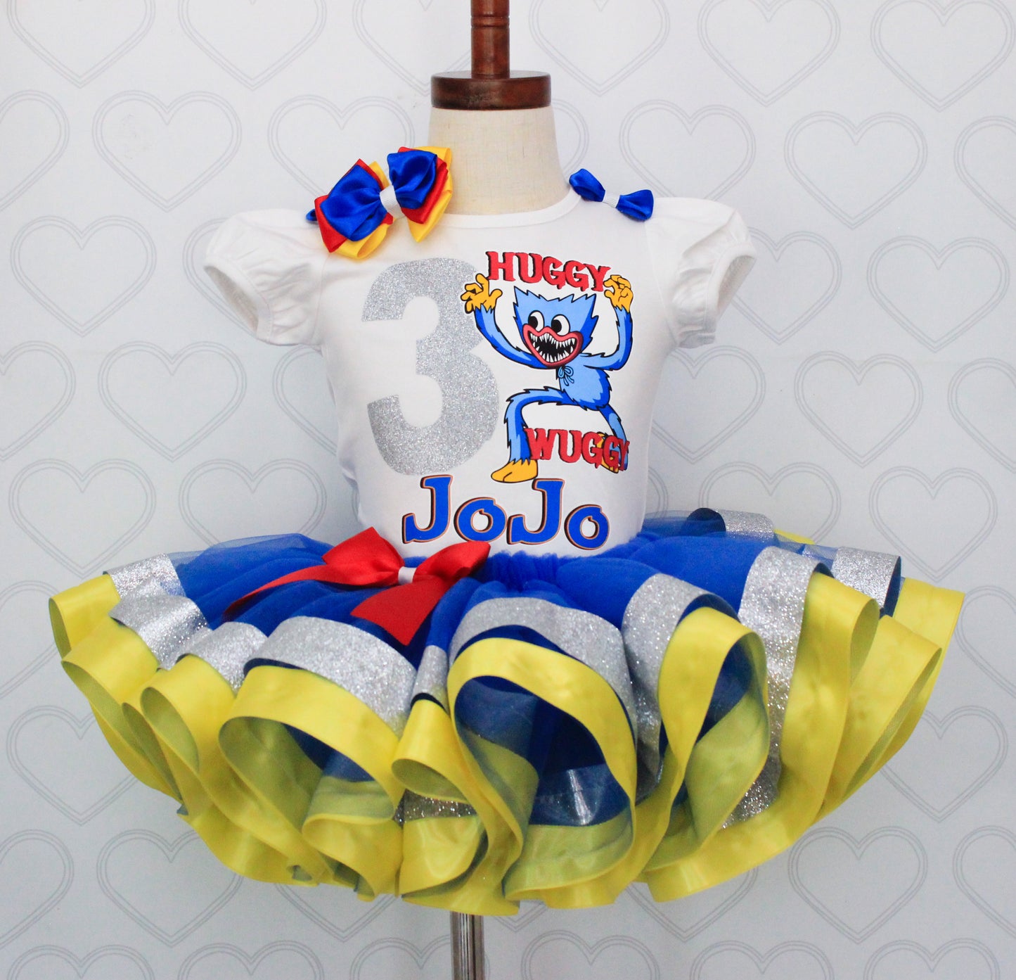 Huggy Wuggy tutu set-Huggy wuggy outfit-Huggy wuggy dress-Huggy wuggy birthday