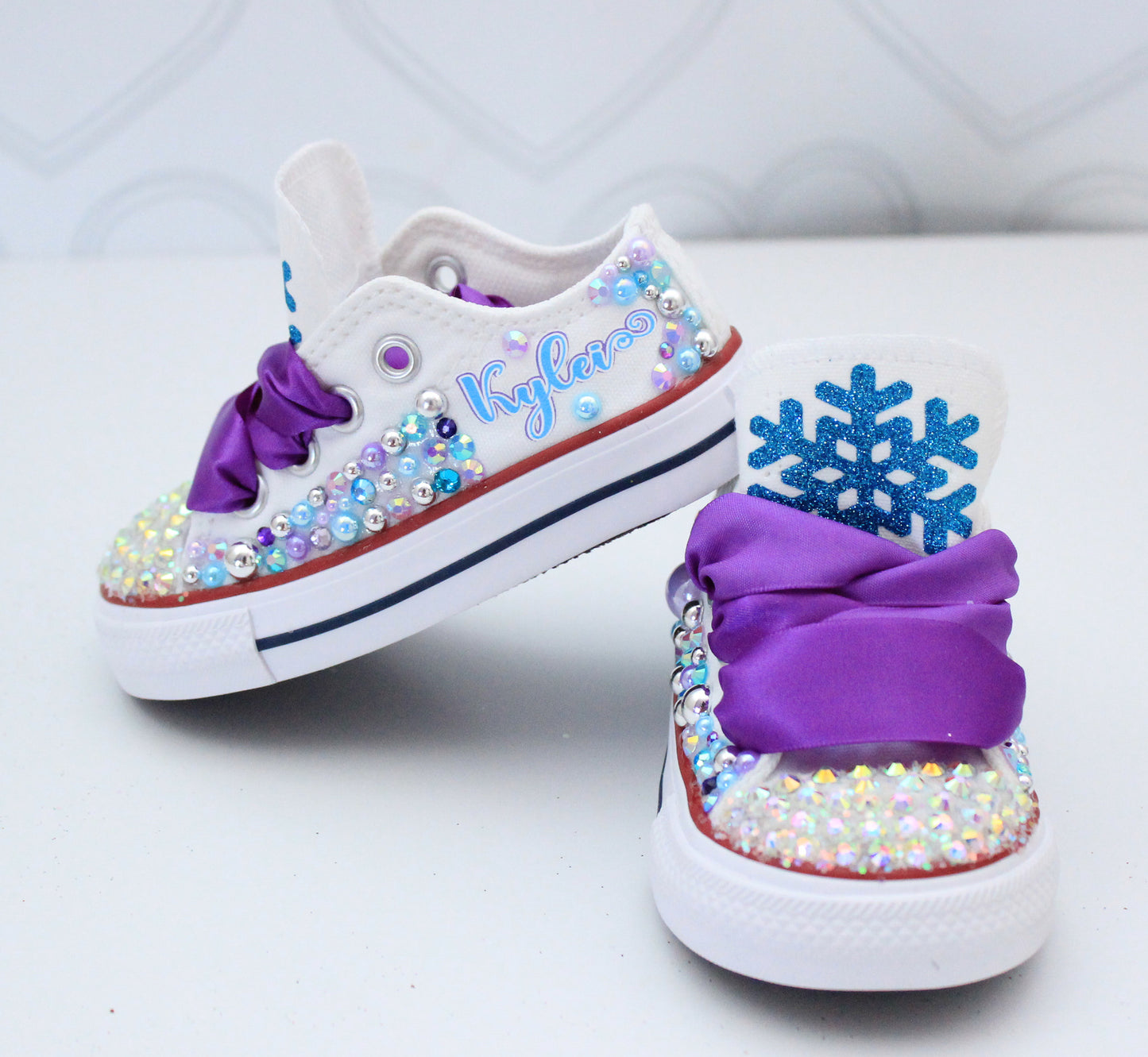 Winter Wonderland shoes- Winter Wonderland bling Converse-Girls Winter Wonderland Shoes-Snowflake shoes
