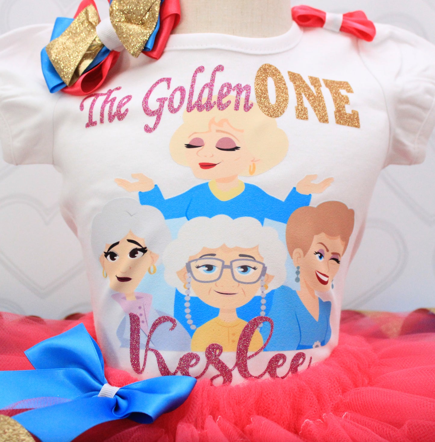 Golden girls tutu set- Golden girls tutu set- Golden girls outfit-Golden girls ribbon trim set- The golden one birthday
