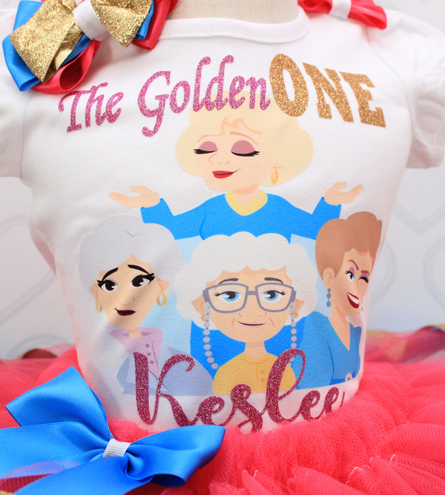 Golden girls tutu set- Golden girls tutu set- Golden girls outfit-Golden girls ribbon trim set- The golden one birthday