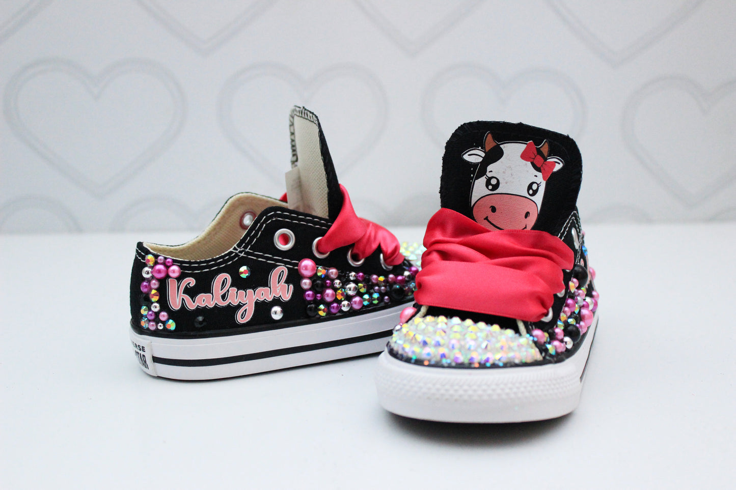 Cow shoes- Cow bling Converse-Cow converse shoes-Farm shoes