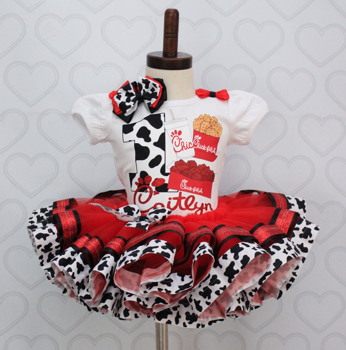 Chick-fil-A tutu set-Chick-fil-A outfit-Chick-fil-A dress-Chick-fil-A birthday-Chickfila-chick fila