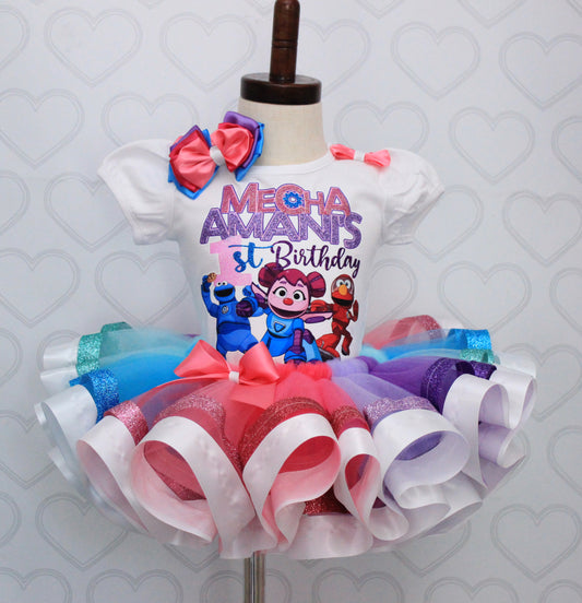 Mecha Builders tutu set-Sesame tutu set- mecha builders outfit-mechas builders birthday outfit