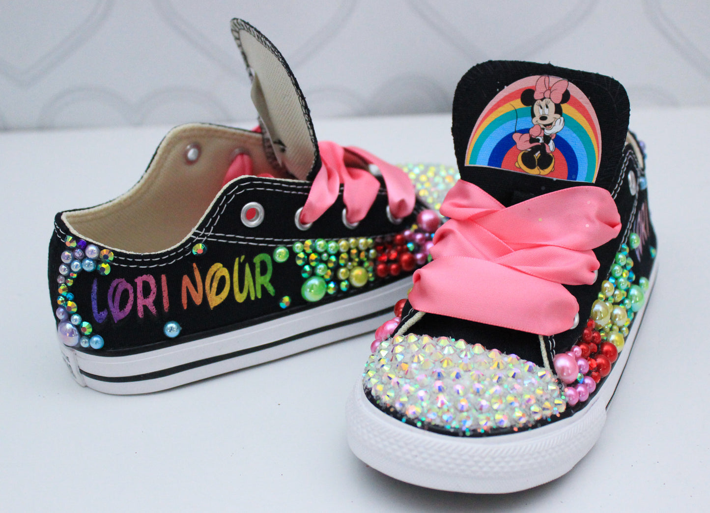 Minnie Mouse shoes- Minnie bling Converse-Girls Minnie Shoes