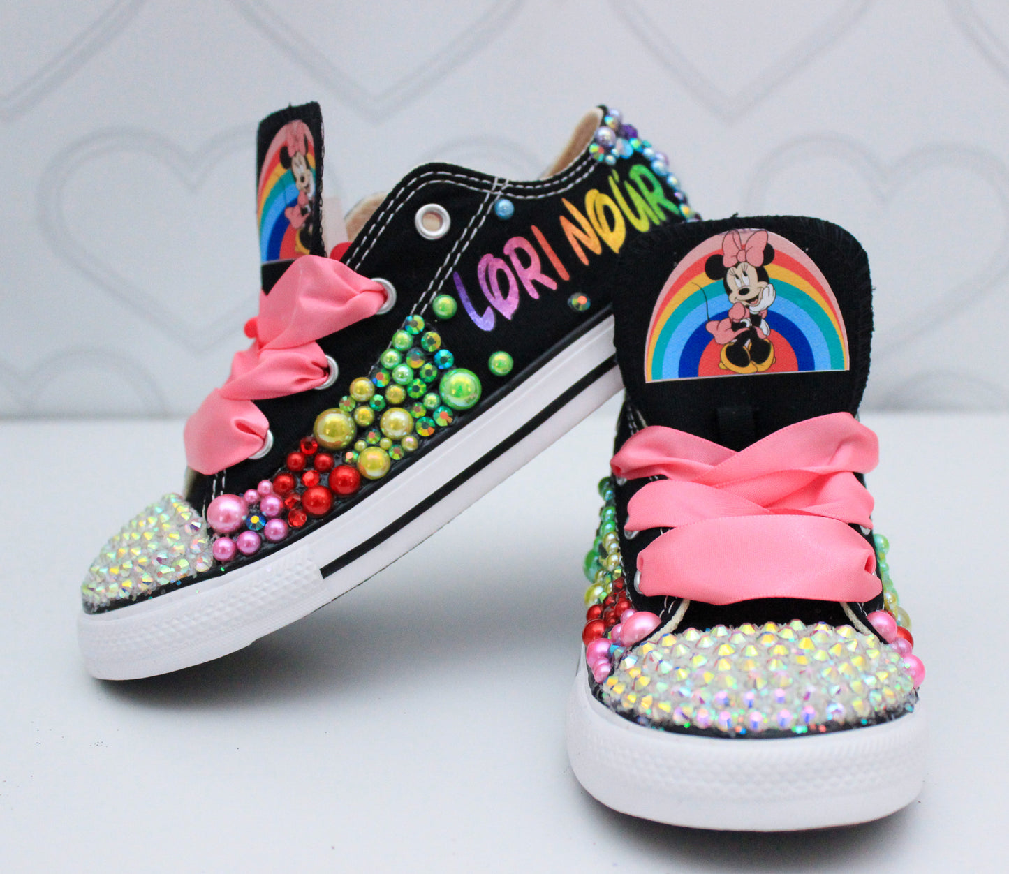 Minnie Mouse shoes- Minnie bling Converse-Girls Minnie Shoes