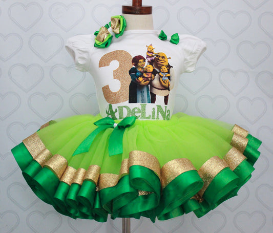 Shrek tutu set- Shrek tutu -Shrek outfit-Shrek birthday
