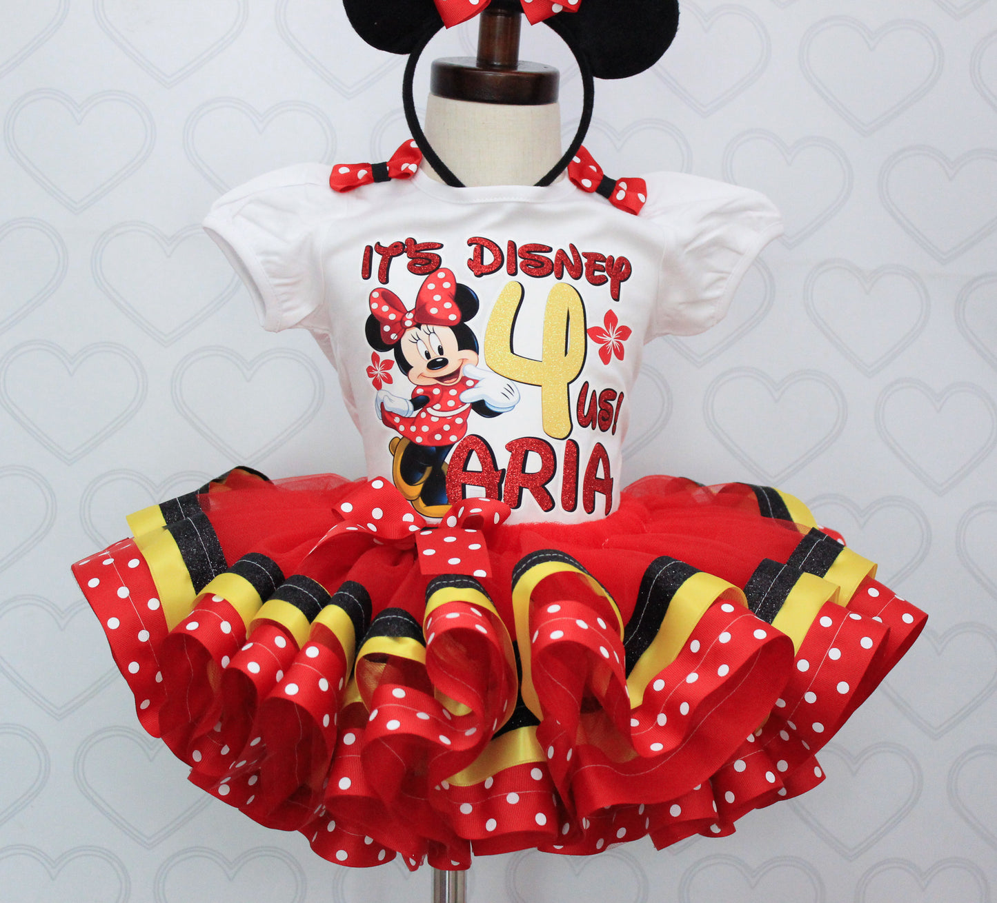 Minnie Mouse Tutu set- mouse outfit- mouse birthday outfit