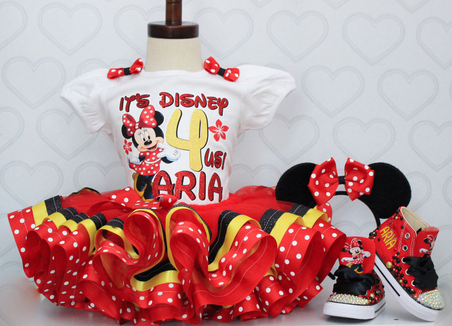 Minnie Mouse shoes- Minnie bling Converse-Girls Minnie Shoes