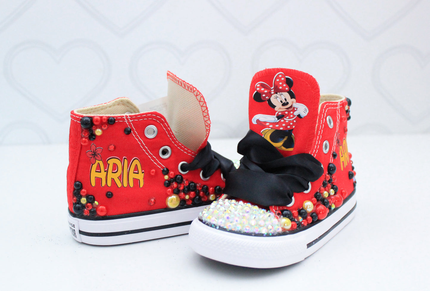 Minnie Mouse shoes- Minnie bling Converse-Girls Minnie Shoes