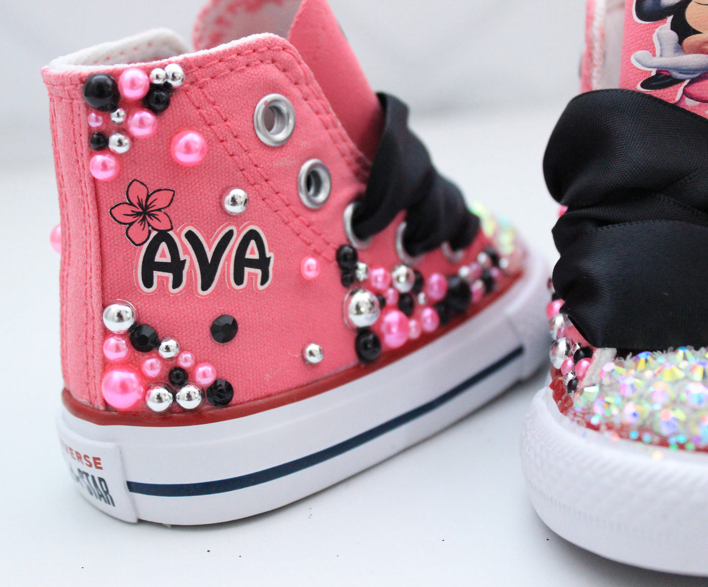 Minnie Mouse shoes- Minnie Mouse bling Converse-Girls Minnie Mouse Shoes- Minnie Mouse Converse