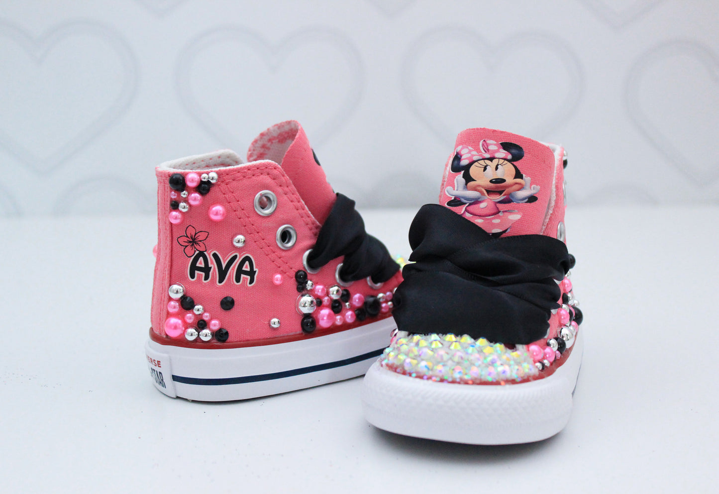 Minnie Mouse shoes- Minnie Mouse bling Converse-Girls Minnie Mouse Shoes- Minnie Mouse Converse