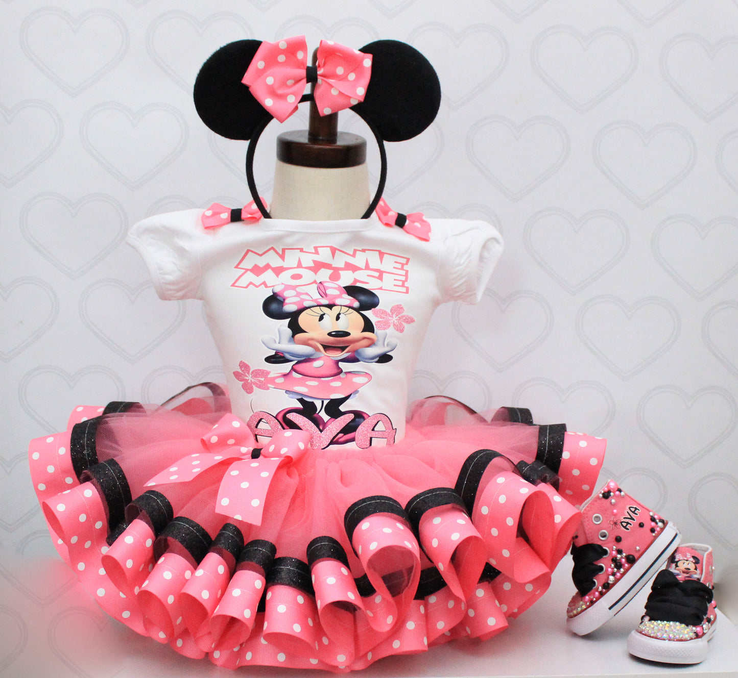 Minnie Mouse shoes- Minnie Mouse bling Converse-Girls Minnie Mouse Shoes- Minnie Mouse Converse