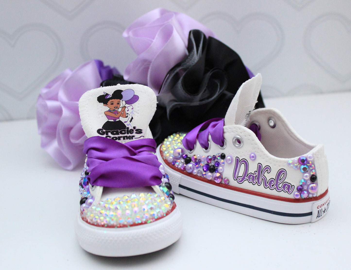 Gracie's corner shoes- Gracie's corner bling Converse-Girls Gracie's corner Shoes-Gracie's corner Converse