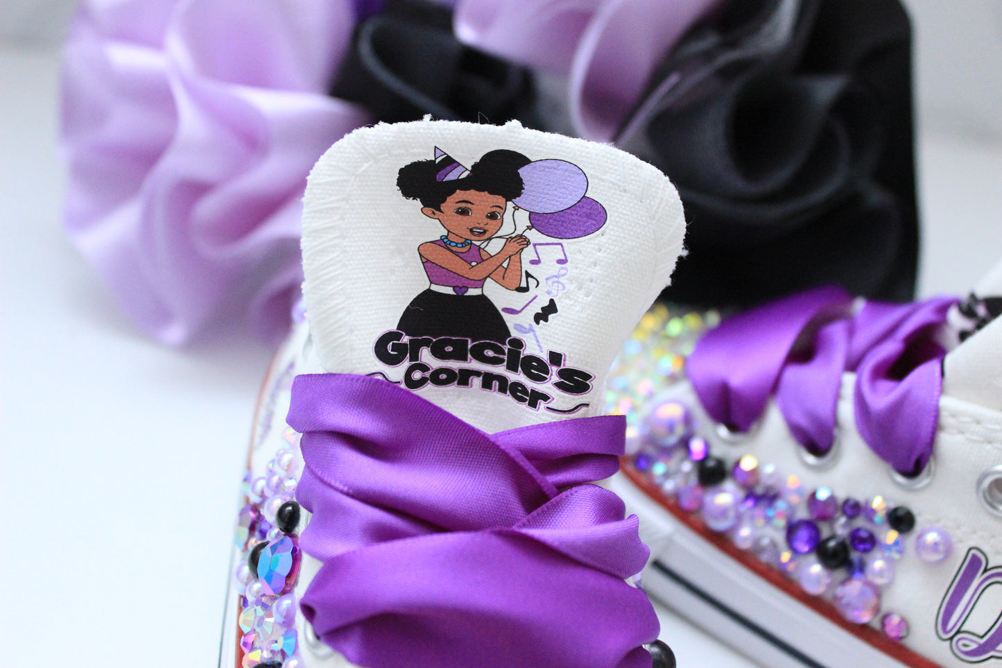 Gracie's corner shoes- Gracie's corner bling Converse-Girls Gracie's corner Shoes-Gracie's corner Converse