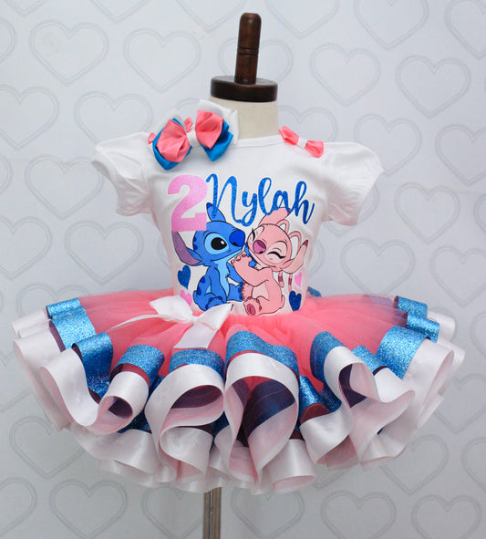 Lilo and Stitch tutu set- Lilo And stitch outfit-Lilo and Stitch dress-Lilo and Angel tutu set