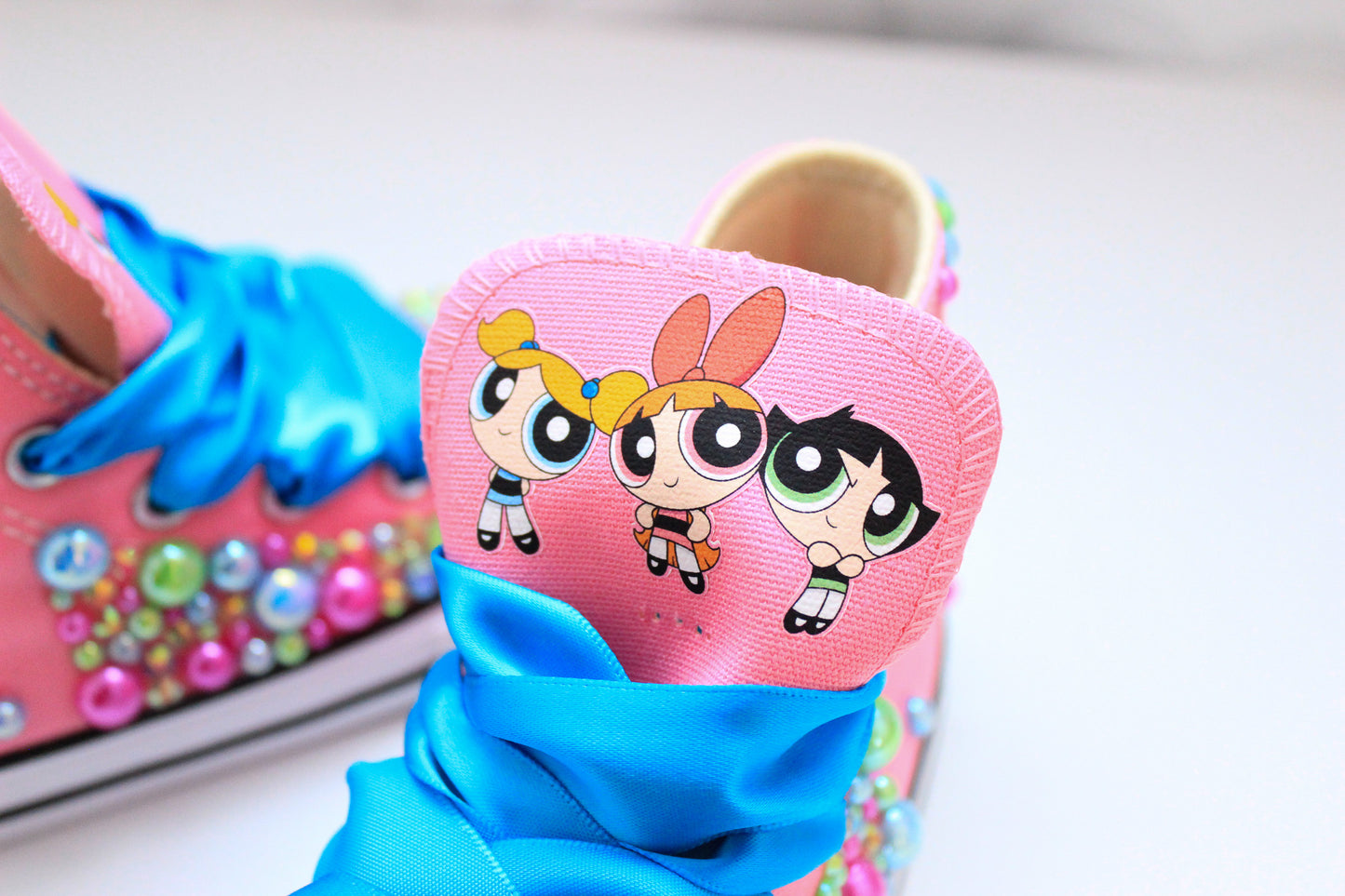 Powerpuff girls shoes- Powerpuff girls bling Converse-Girls Powerpuff girls Shoes- Powerpuff girls Converse