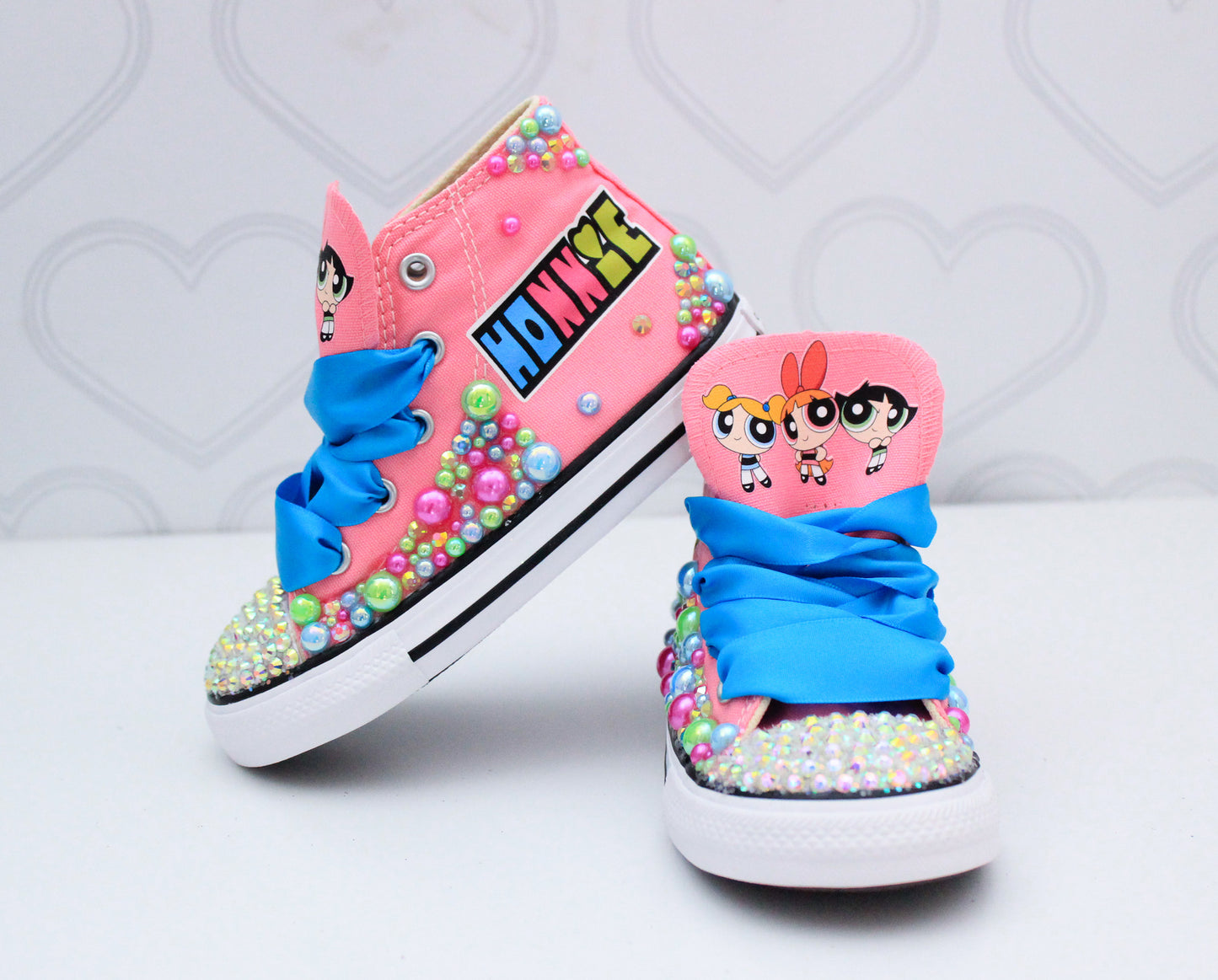 Powerpuff girls shoes- Powerpuff girls bling Converse-Girls Powerpuff girls Shoes- Powerpuff girls Converse