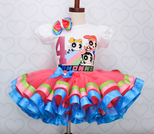 Powerpuff girls tutu set-Powerpuff girls outfit-Powerpuff girls dress-powerpuff girls birthday