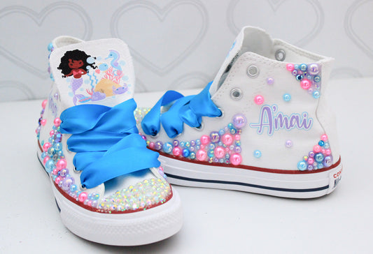 Mermaid shoes- Mermaid bling Converse-Girls Mermaid Shoes- Mermaid Converse
