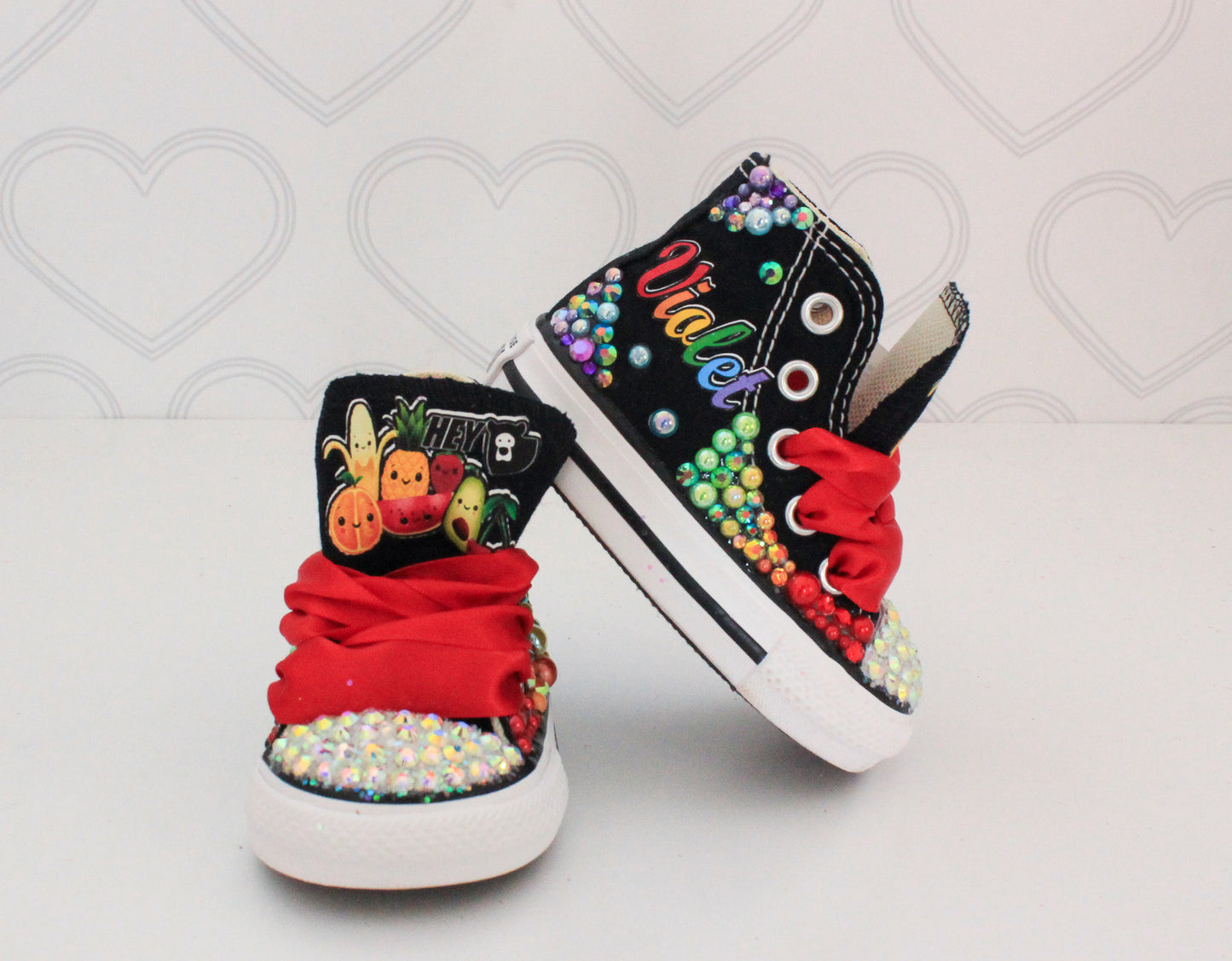 Hey Bear shoes- Hey Bear bling Converse-Girls Hey Bear Shoes-Hey Bear Converse-Hey bear fruit