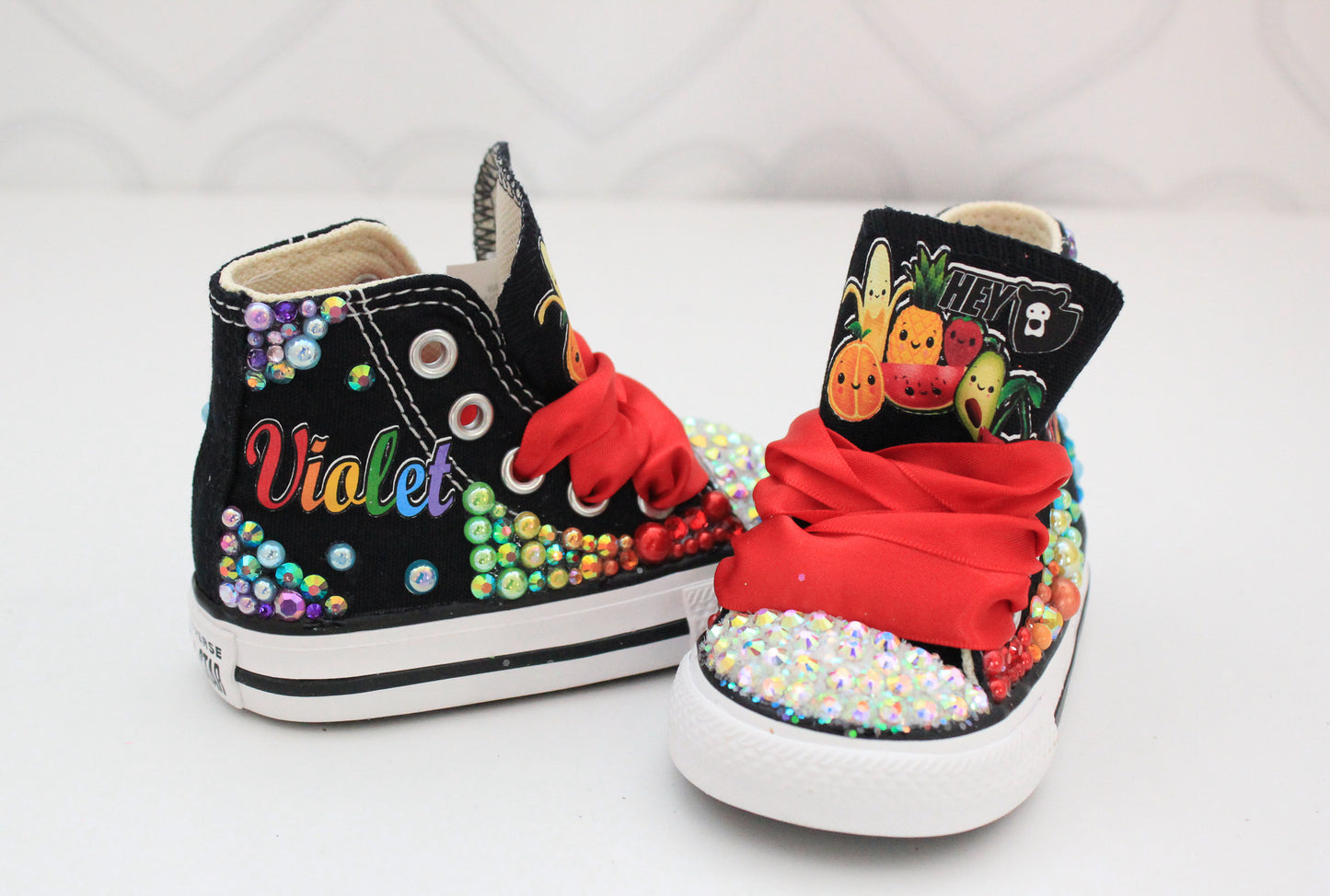 Hey Bear shoes- Hey Bear bling Converse-Girls Hey Bear Shoes-Hey Bear Converse-Hey bear fruit