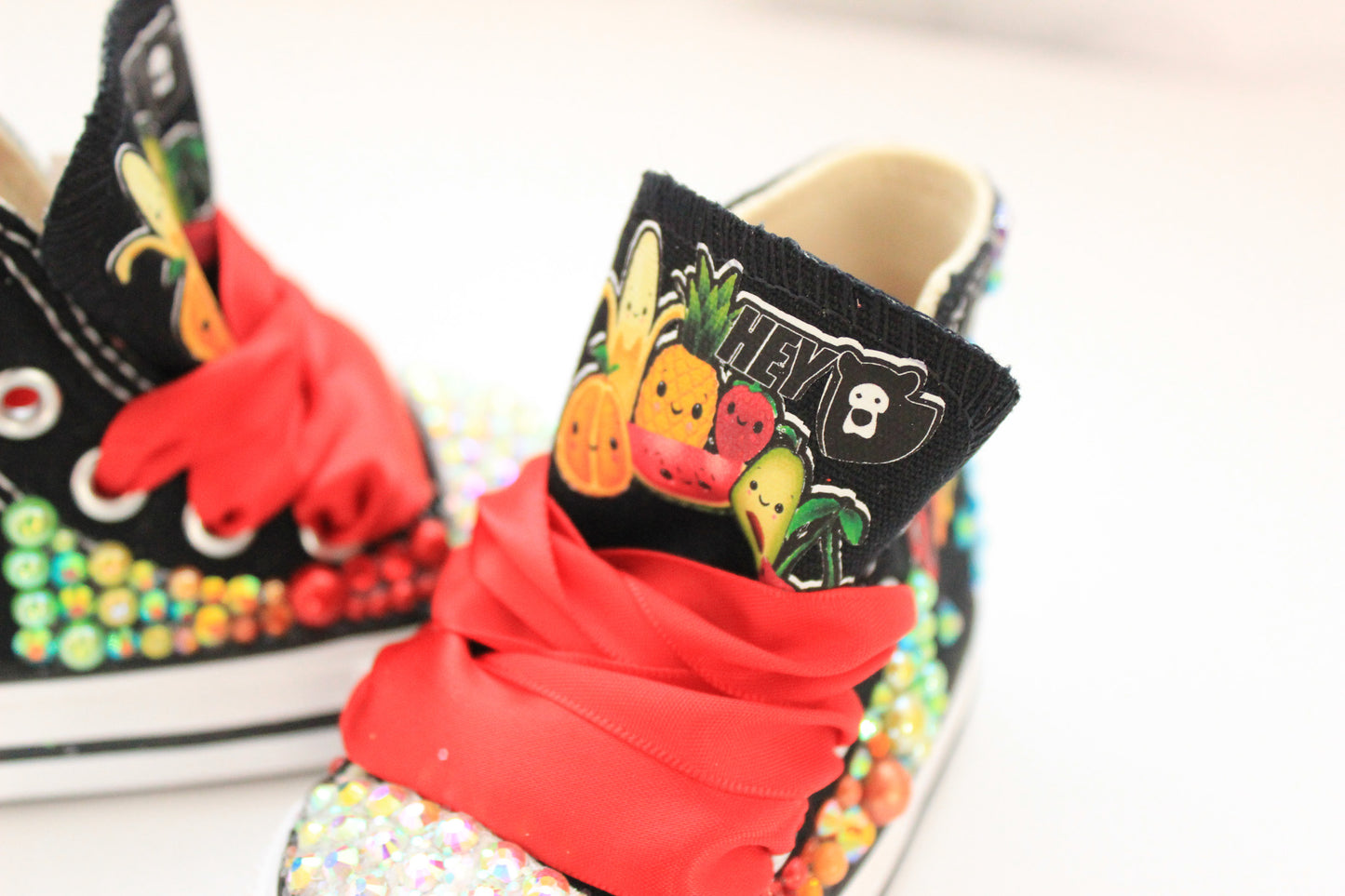 Hey Bear shoes- Hey Bear bling Converse-Girls Hey Bear Shoes-Hey Bear Converse-Hey bear fruit