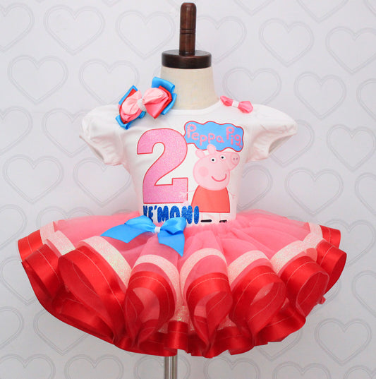 Peppa the Pig tutu set-Peppa the Pig outfit-Peppa the Pig dress-Peppa Pig