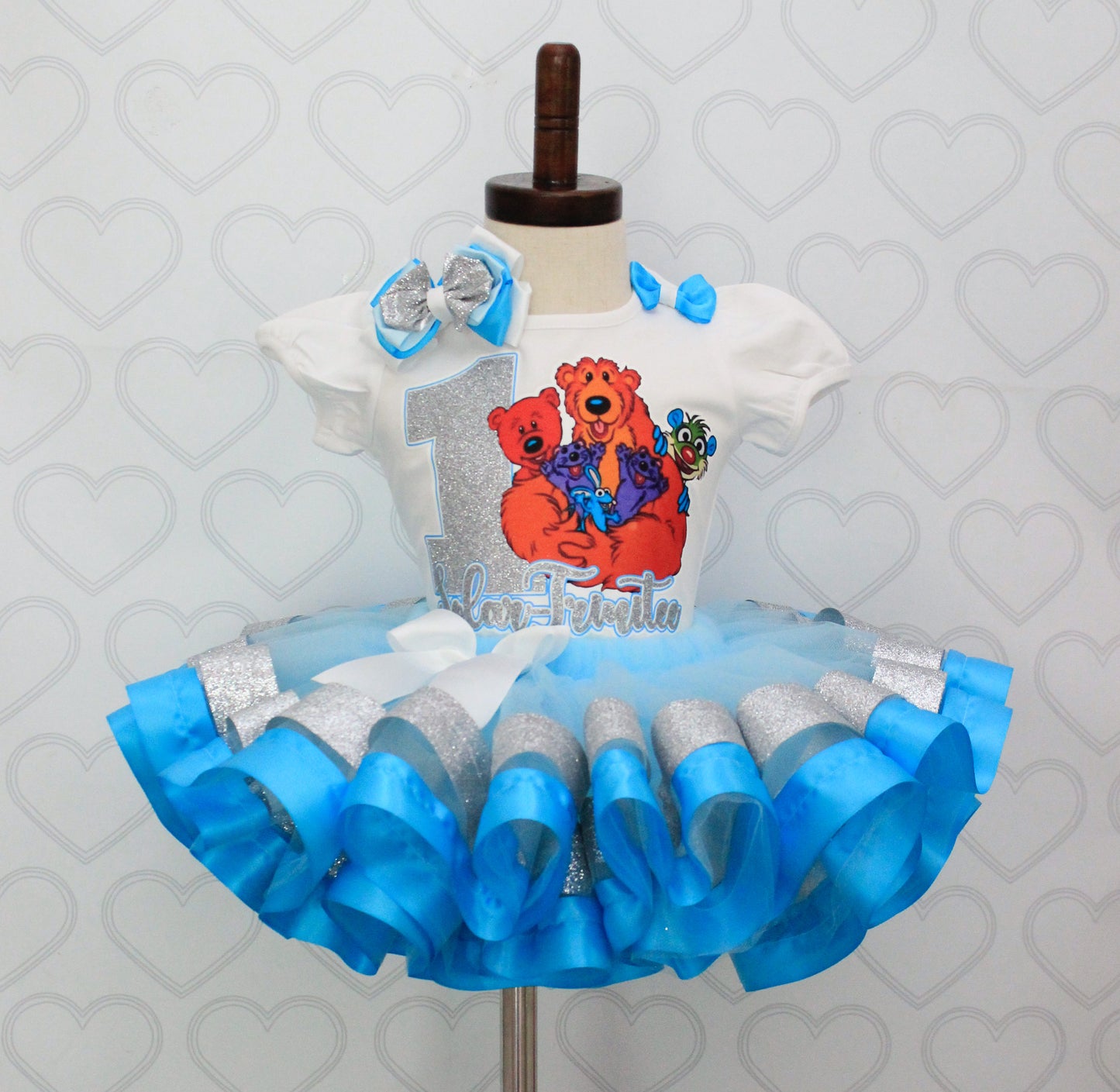 Bear in the Big Blue House tutu set-Bear in the Big Blue House tutu set-Bear in the Big Blue House outfit-Bear in the Big Blue House ribbon trim set