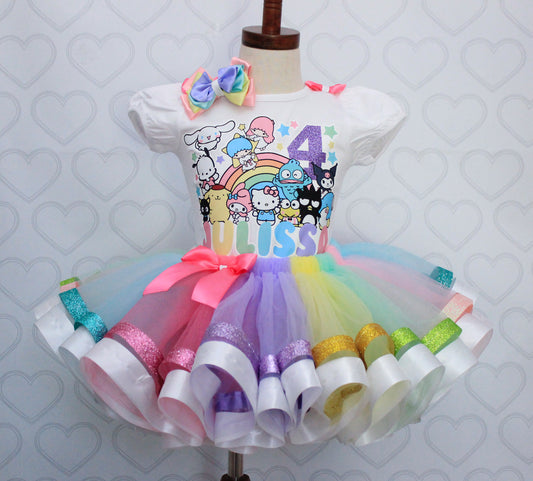 Kitty and Friends tutu set- Kitty and Friends outfit-Kitty and Friends dress-Kitty and Friends birthday-Skate tutu set
