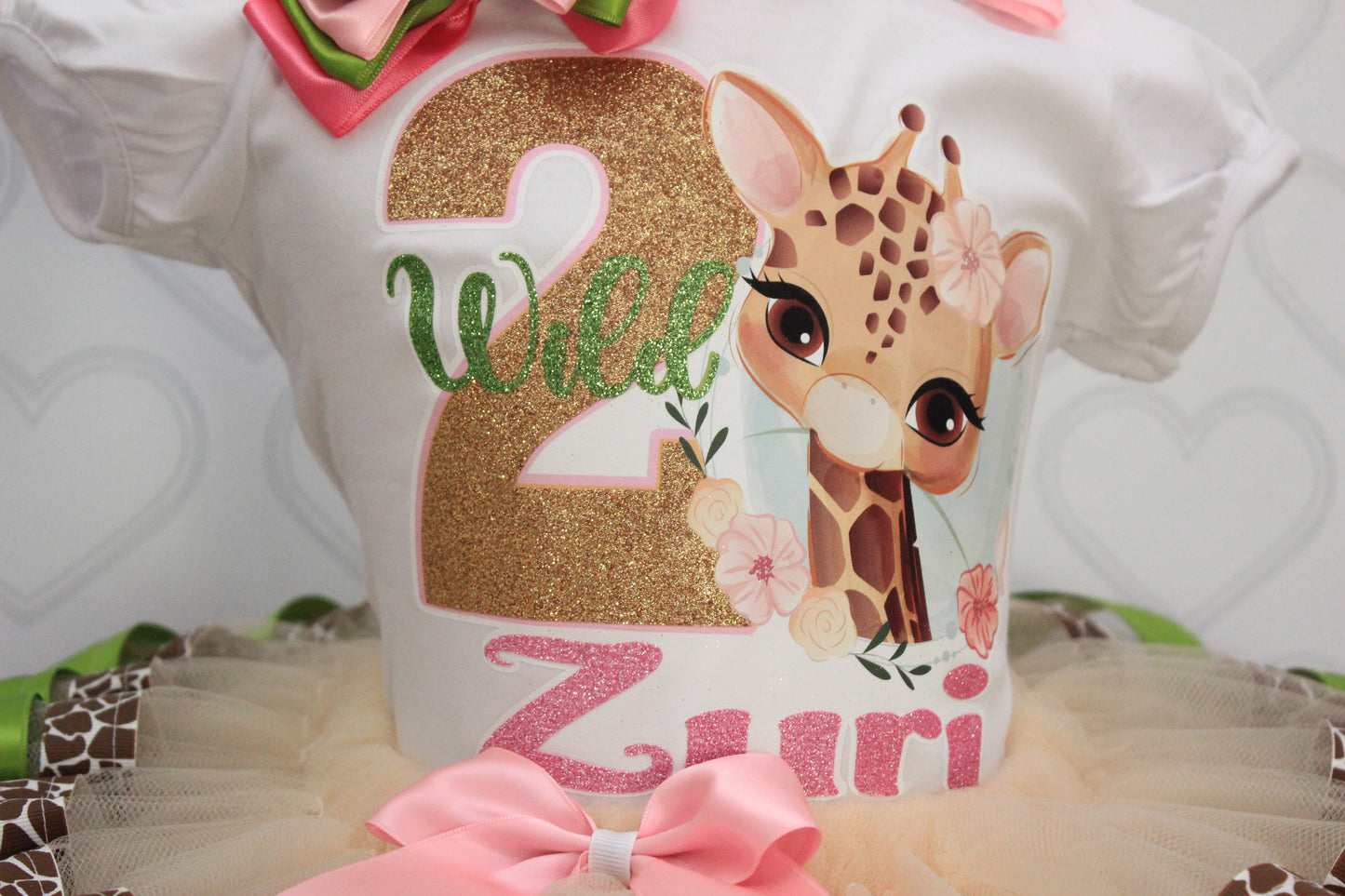 Giraffe tutu set- Giraffe outfit-Giraffe dress-Safari birthday-Safari tutu set- 2 wild- wild one outfit