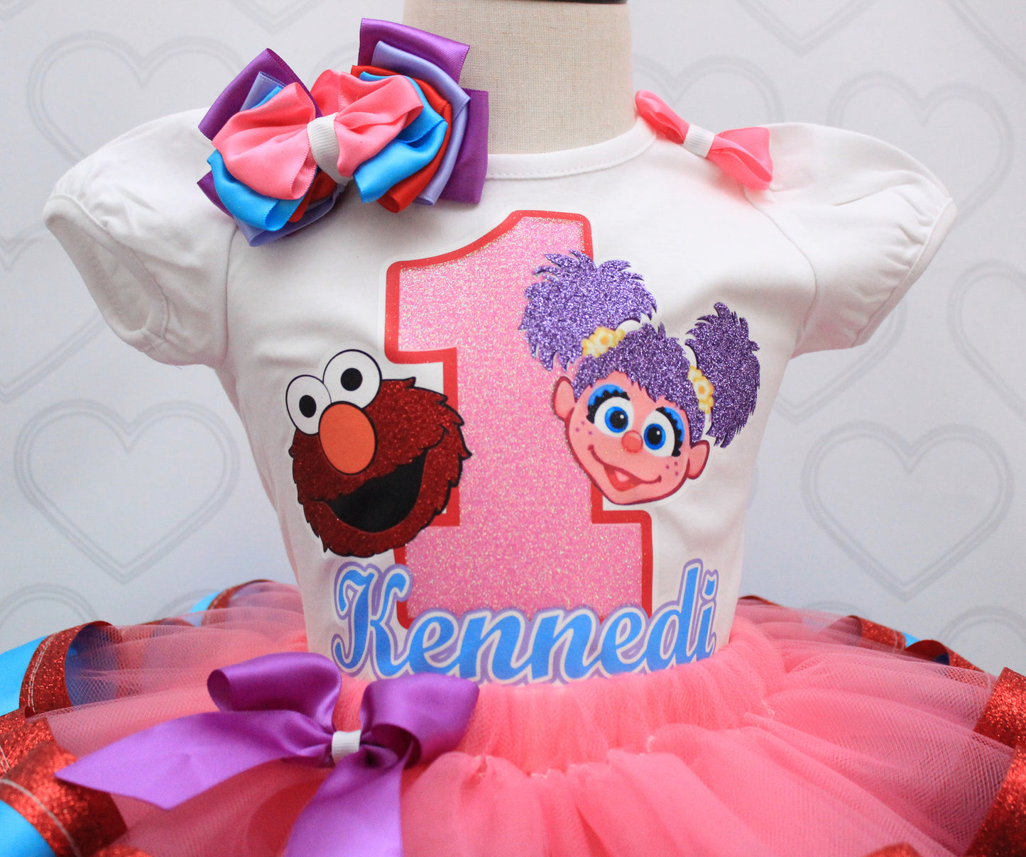 Elmo and Abby tutu set- Elmo and Abby outfit-Elmo and Abby dress- Elmo and Abby birthday(deluxe)