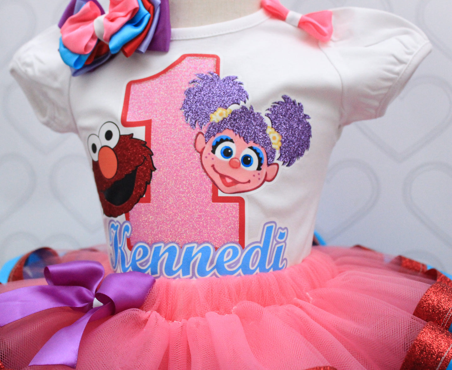 Elmo and Abby tutu set- Elmo and Abby outfit-Elmo and Abby dress- Elmo and Abby birthday(deluxe)