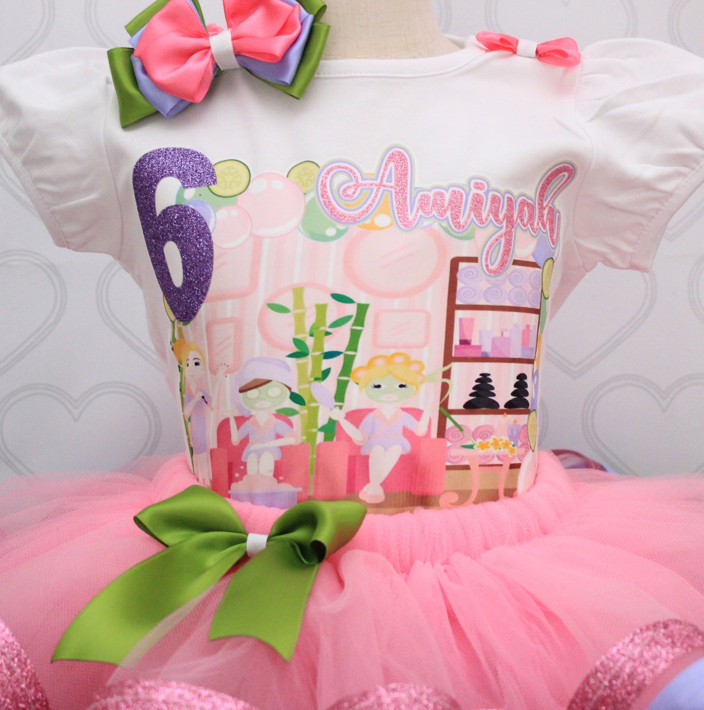 Spa tutu set- Spa outfit-Spa dress-Spa birthday-Spa tutu set