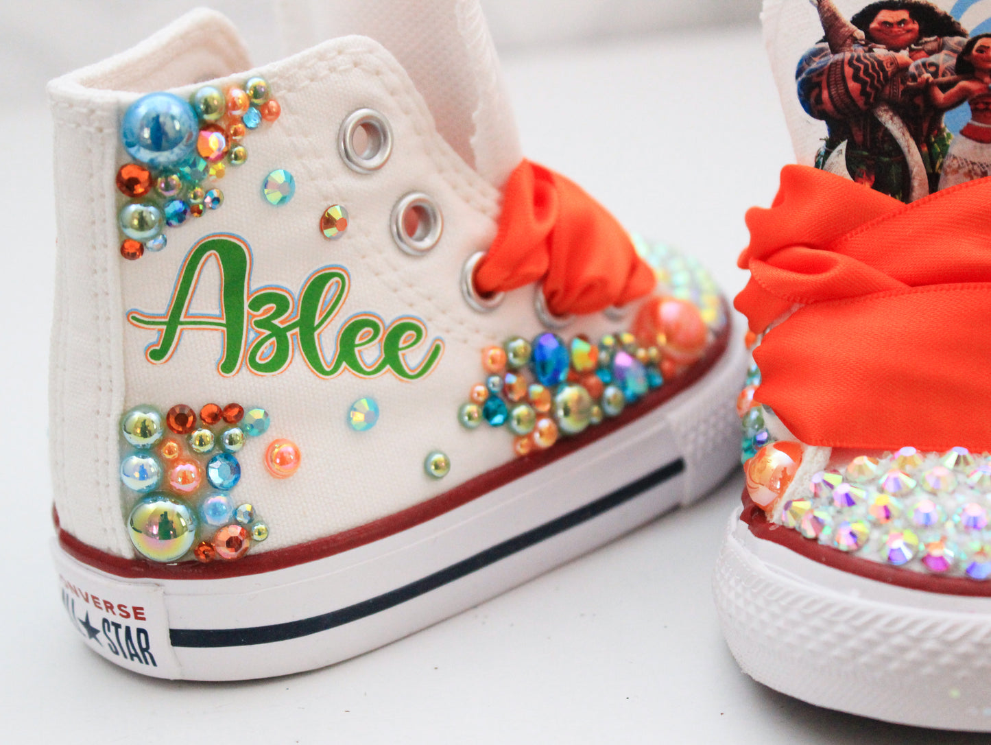 Moana shoes- Moana bling Converse-Girls Moana Shoes-Moana Converse