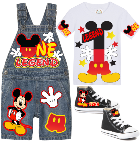 Mickey Mouse Overalls-Mickey Mouse Birthday Overalls-Mickey Mouse Birthday outfit